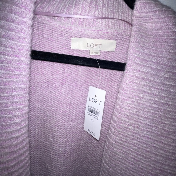 Ann Taylor Loft RIBBED TRIM OPEN CARDIGAN - Picture 5 of 6